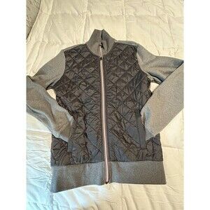 Tommy Hilfiger Men's Quilted Body Knit Sleeves Full Zip Closure Jacket Large